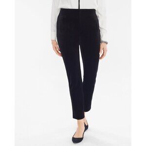 NWT Women Size 6 6x28 1/2 Chico's Black Juliet Pull-on Velveteen Ankle Pants NEW